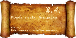 Mosánszky Angyalka névjegykártya